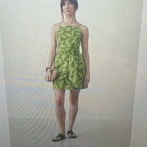 Banana Republic Green Leaf Pattern Mini Dress